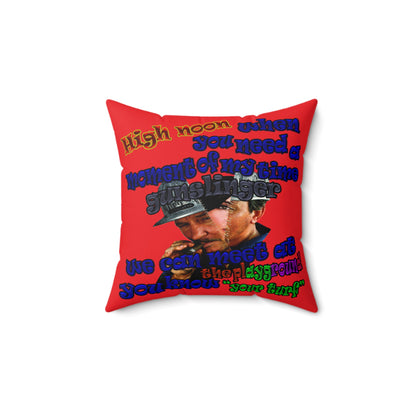high noon - Spun Polyester Square Pillow - (red)