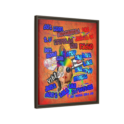 drop the beat - framed canvas art (burnt orange)