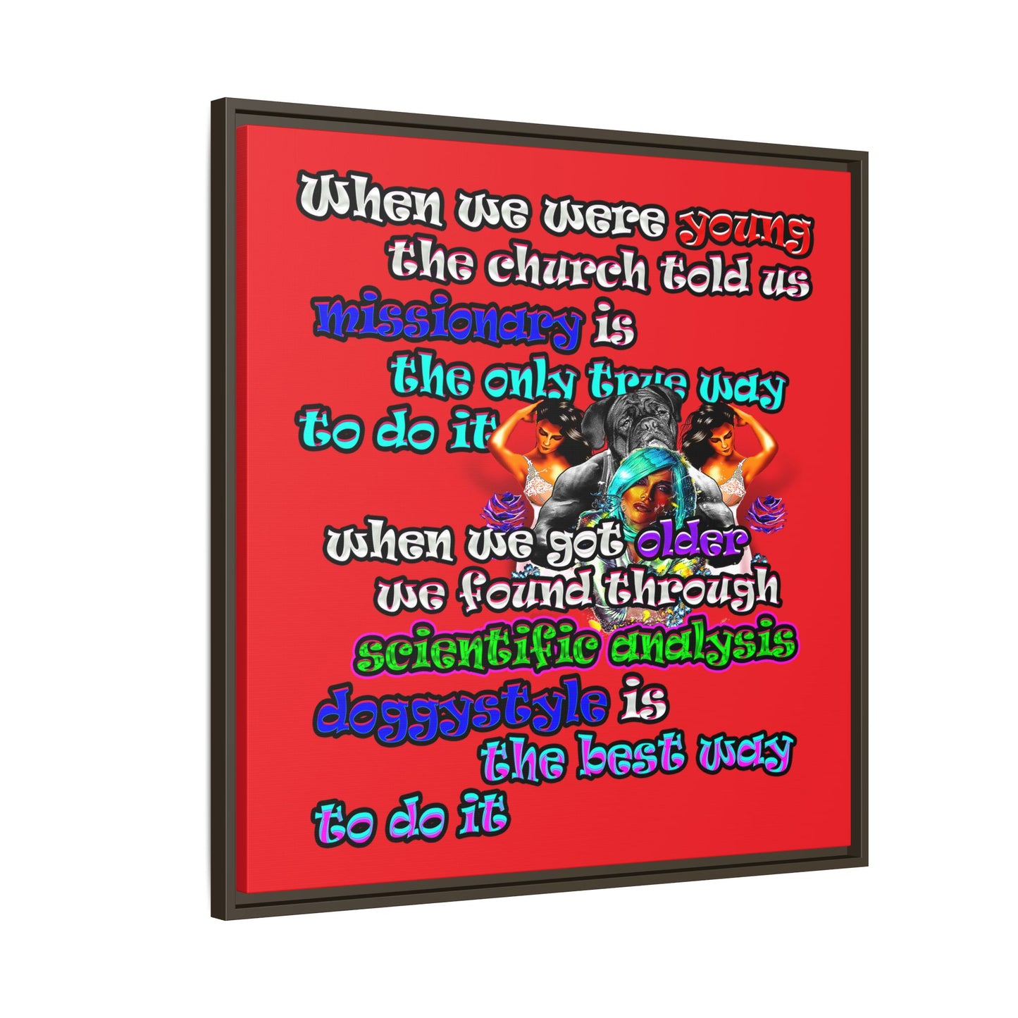 doggystyle - framed canvas art (red)
