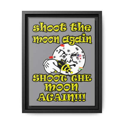 shoot the moon again - framed canvas art (grey)