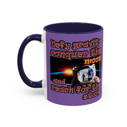 defy conquer reach - Accent Mug (light purple)