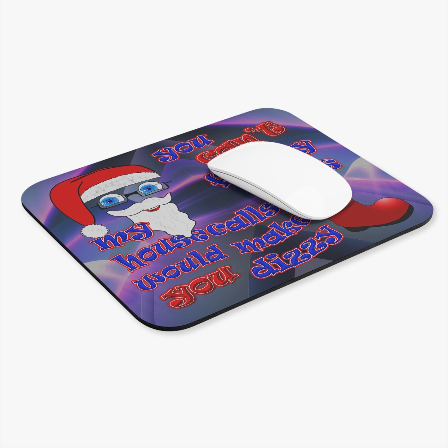 santa's shoes - Mouse Pad (Rectangle) (grey-pink wave)