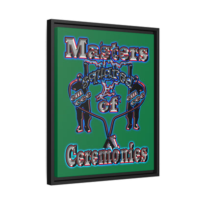 em cee squared - framed canvas art (dark green)