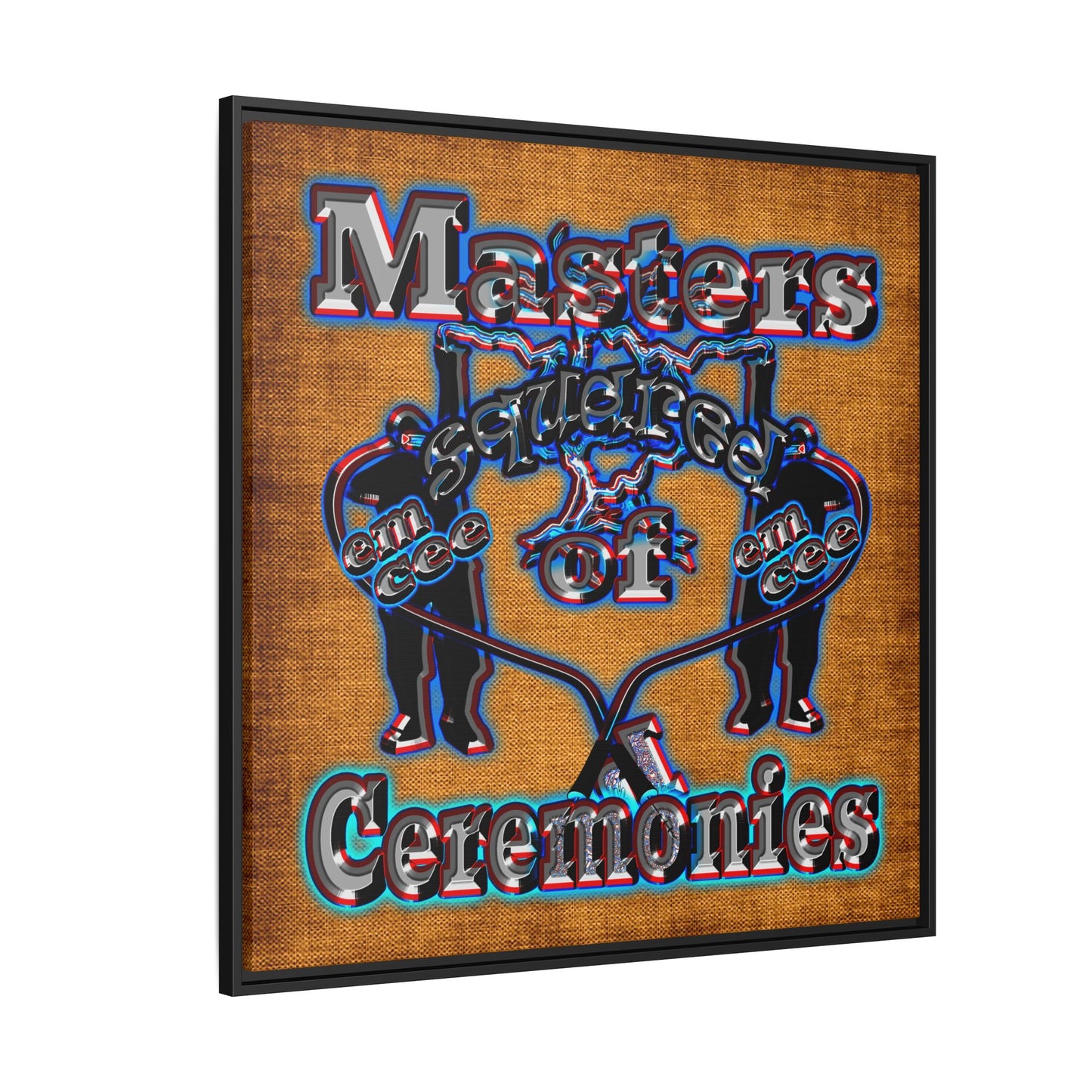 em cee squared - framed canvas art (brown papyrus)