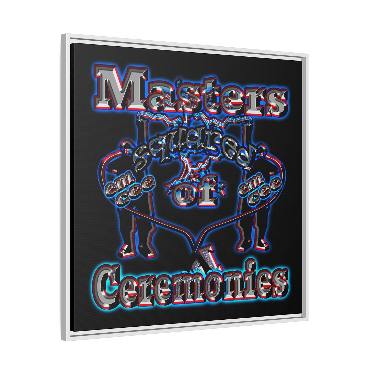 em cee squared - framed canvas art (black)