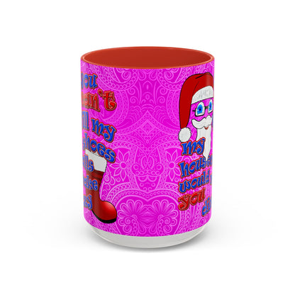 santa's shoes - Accent Mug (pink swirl)