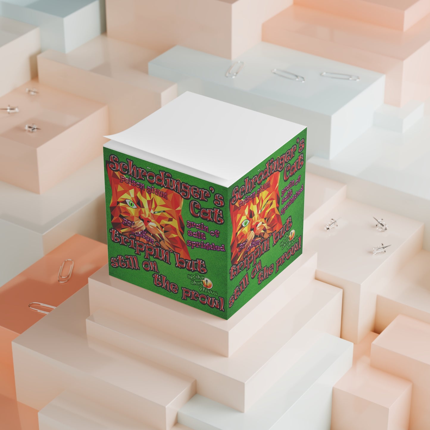 schrodinger's cat - note cube (green turf)