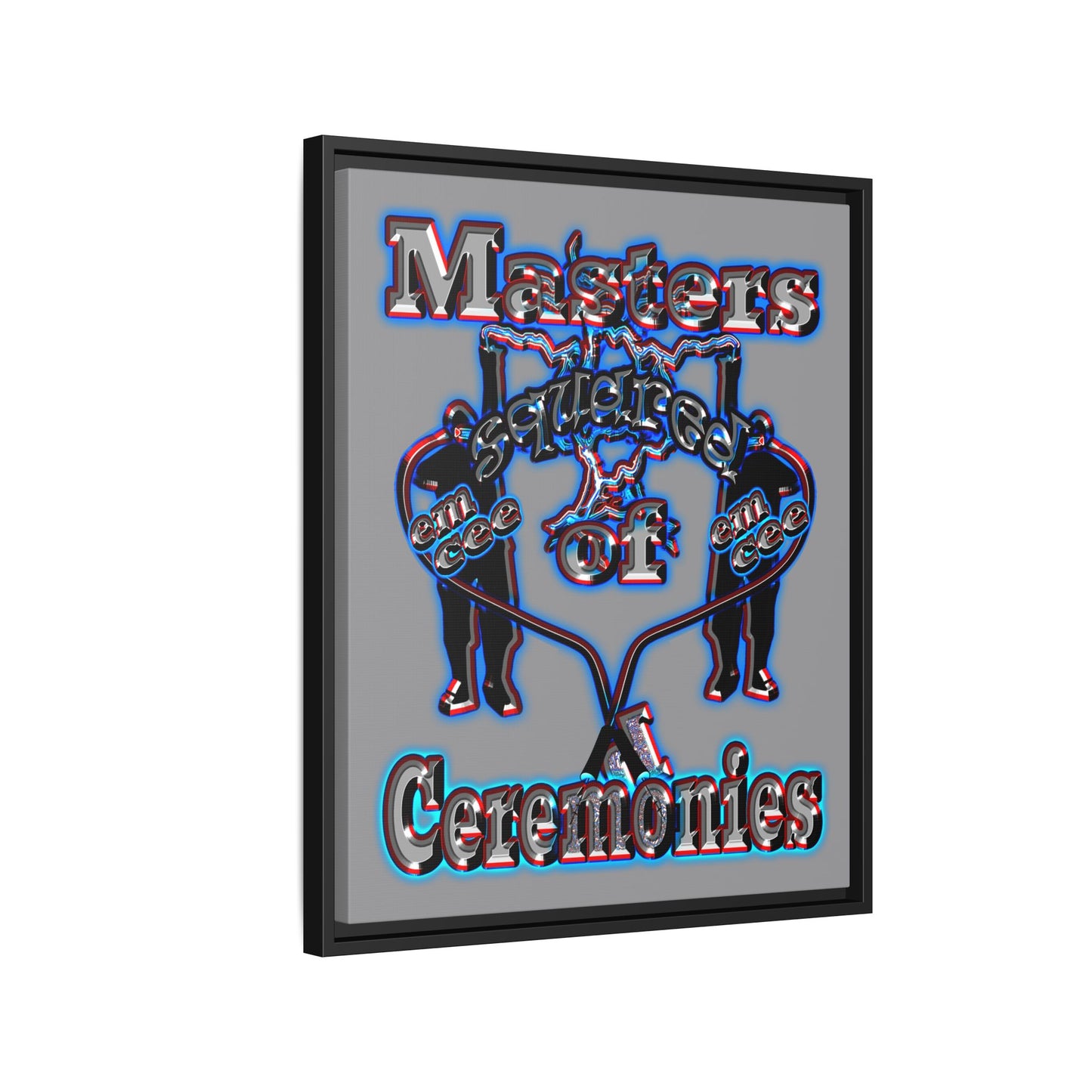 em cee squared - framed canvas art (grey)