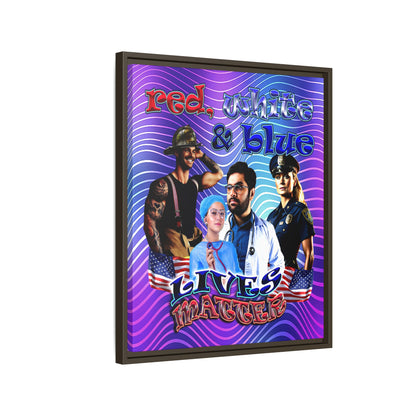 rw&b lives matter - framed canvas art (purple wave)