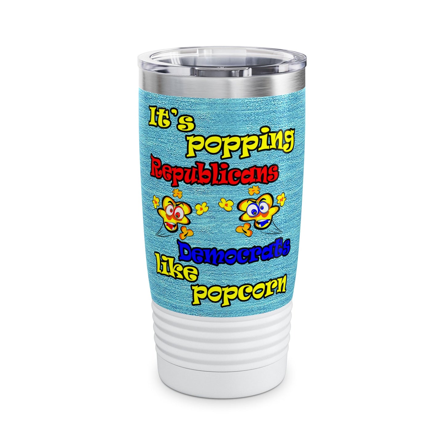 popping like popcorn - Ringneck Tumbler, 20oz (faded blue)