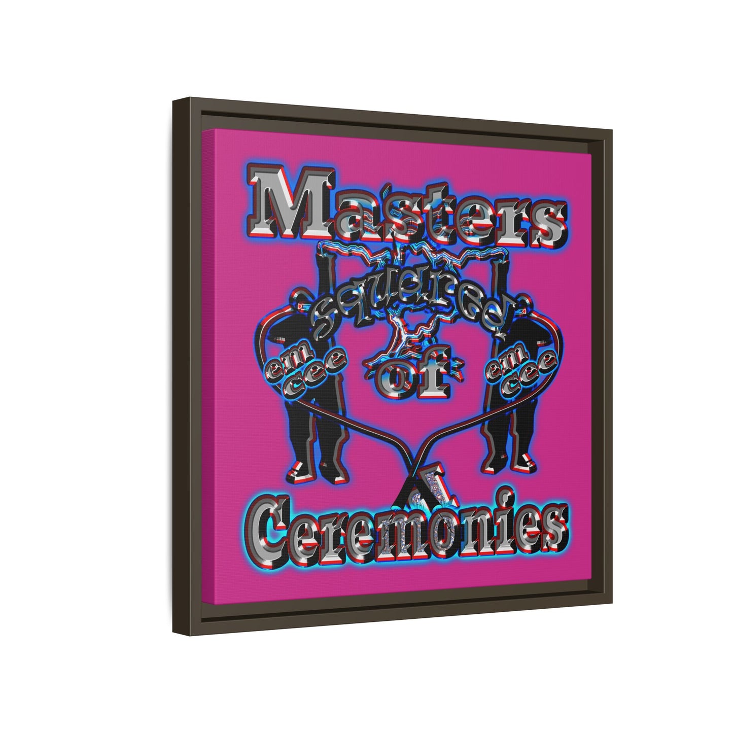 em cee squared - framed canvas art (pink)