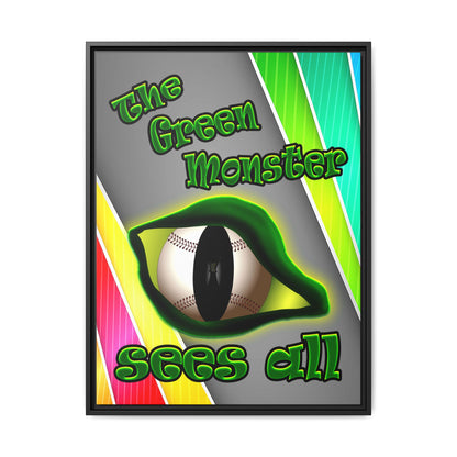 green monster - framed canvas art (rainbow split)
