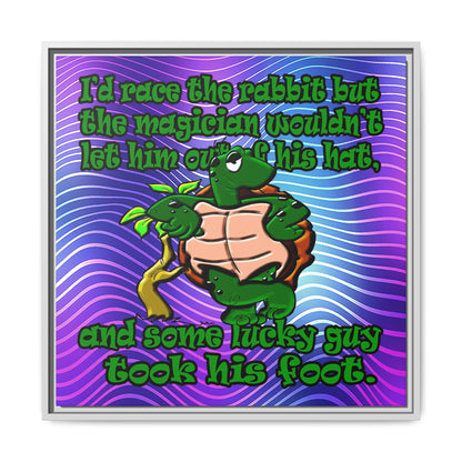 turtle race - framed canvas art (purple wave)