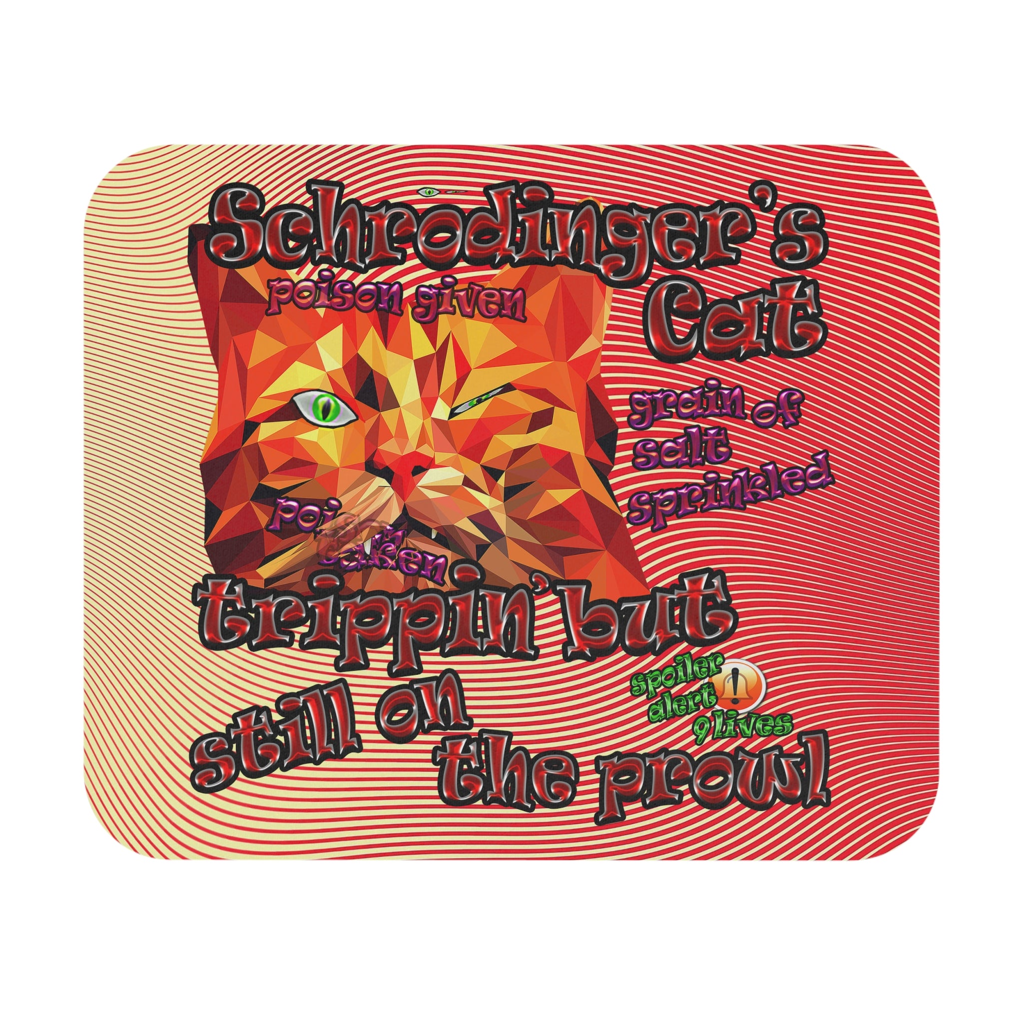 schrodinger's cat - Mouse Pad (Rectangle) (yellow-orange wave)