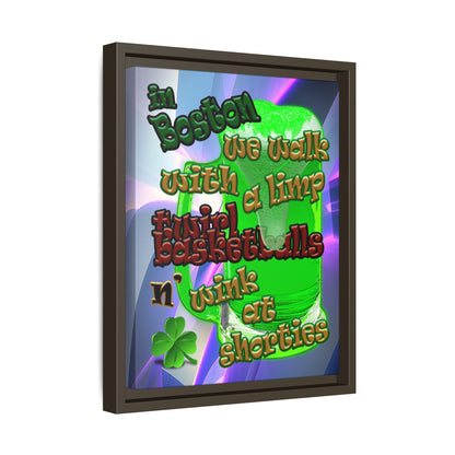 celtics logo - framed canvas art (grey-pink wave)