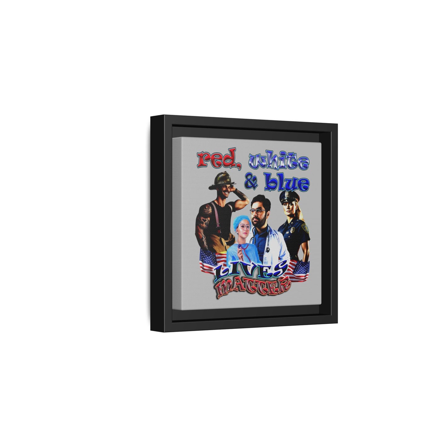 rw&b lives matter - framed canvas art (light grey)