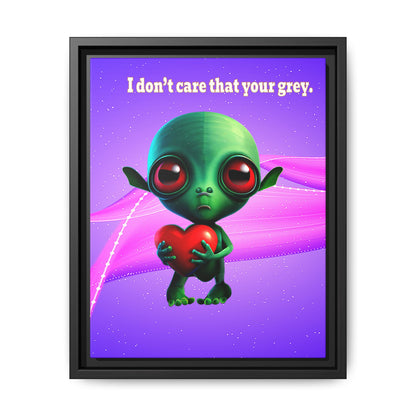 I don't care that your grey - framed canvas art (purple-pink wave)