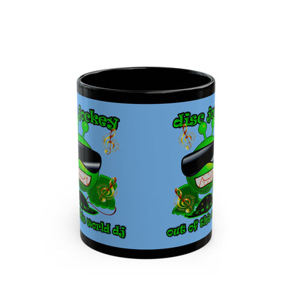 disc jockey - Black Mug (light blue)