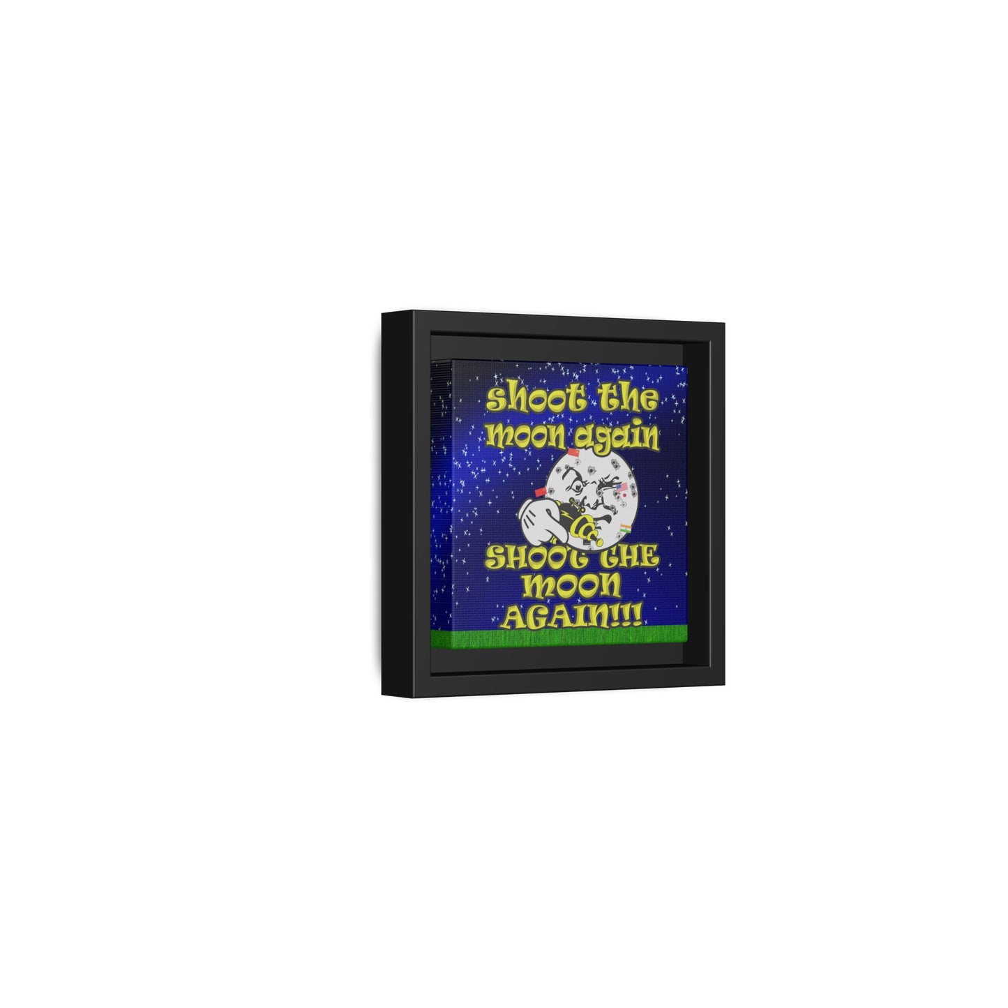 shoot the moon again - framed canvas art ('snoops' background)