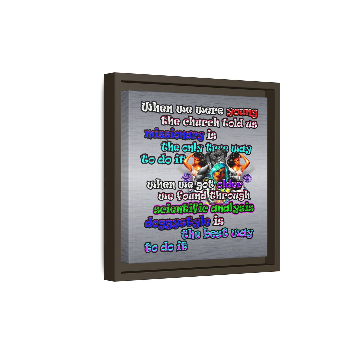 doggystyle - framed canvas art (brushed nickel)