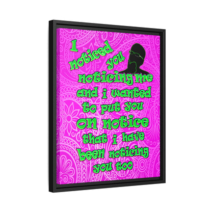 noticed you noticing - framed canvas art (pink swirl)