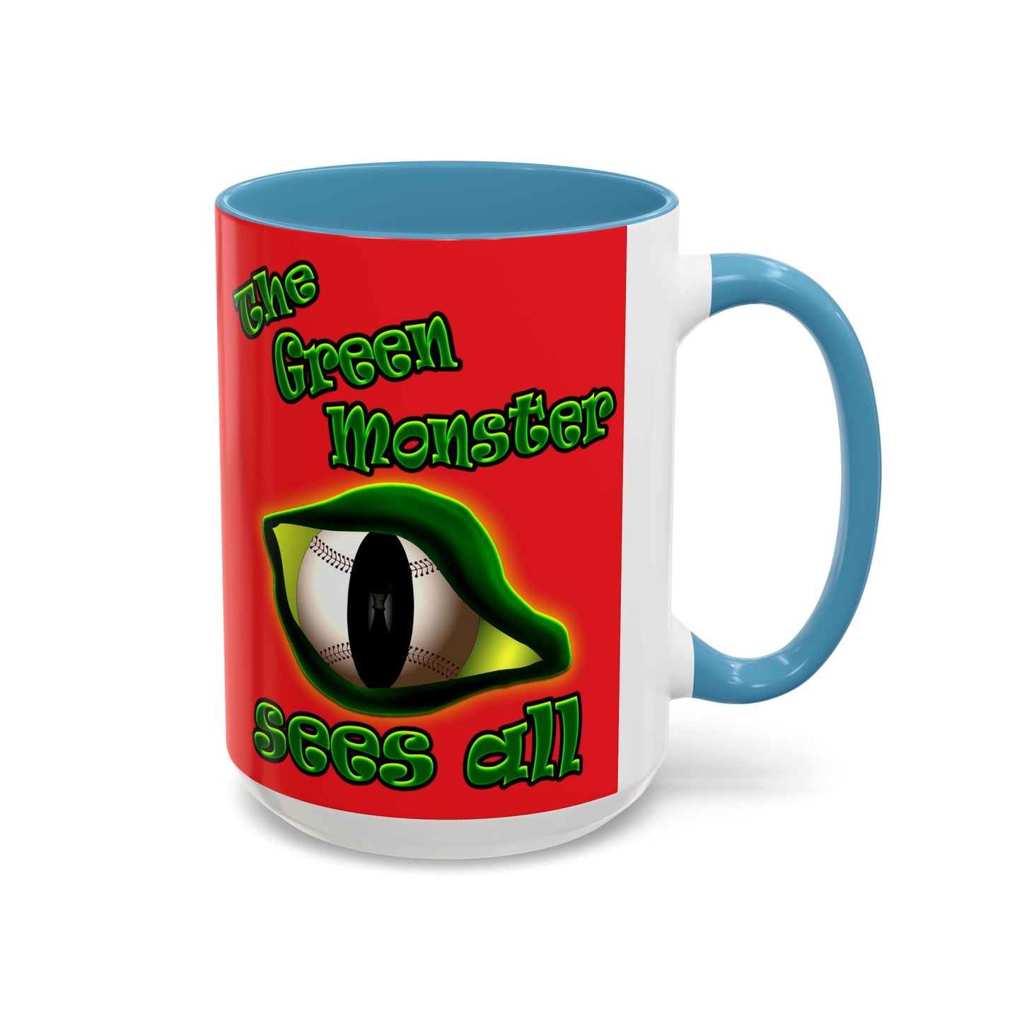 green monster - Accent Mug (red)