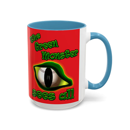 green monster - Accent Mug (red)