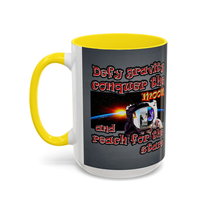 defy conquer reach - Accent Mug (grey-light grey)