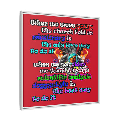 doggystyle - framed canvas art (dark red)