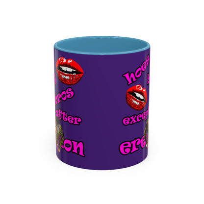 hoes b4 bros - Accent Mug (purple)
