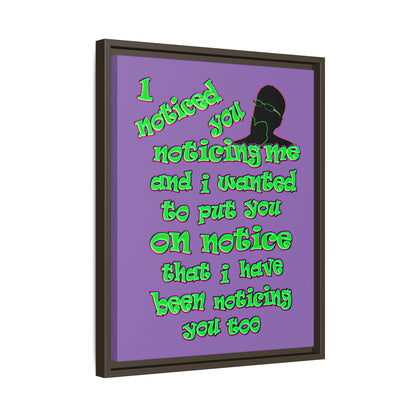 noticed you noticing - framed canvas art (light purple)