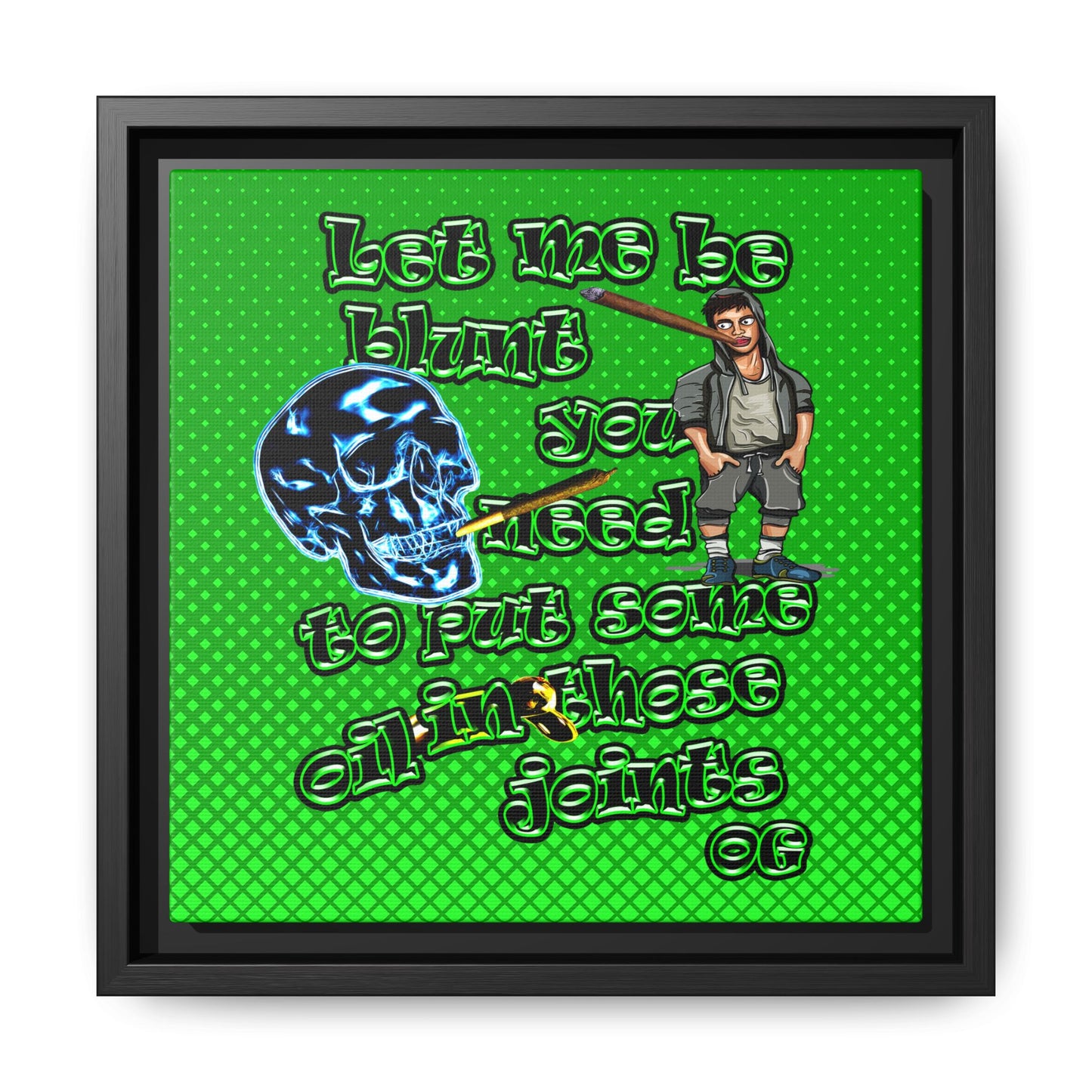 og - framed canvas art (logo green)