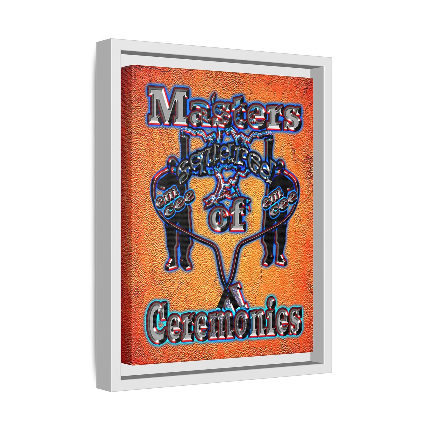 em cee squared - framed canvas art (burnt orange)