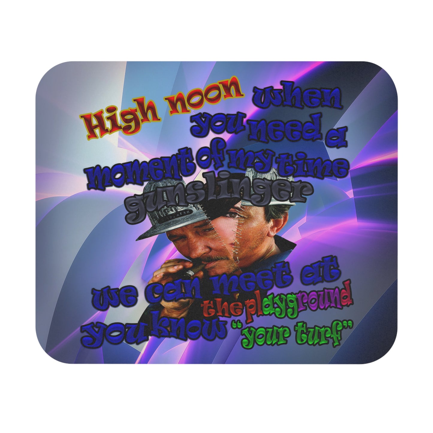 high noon - Mouse Pad (Rectangle) (grey-pink wave)