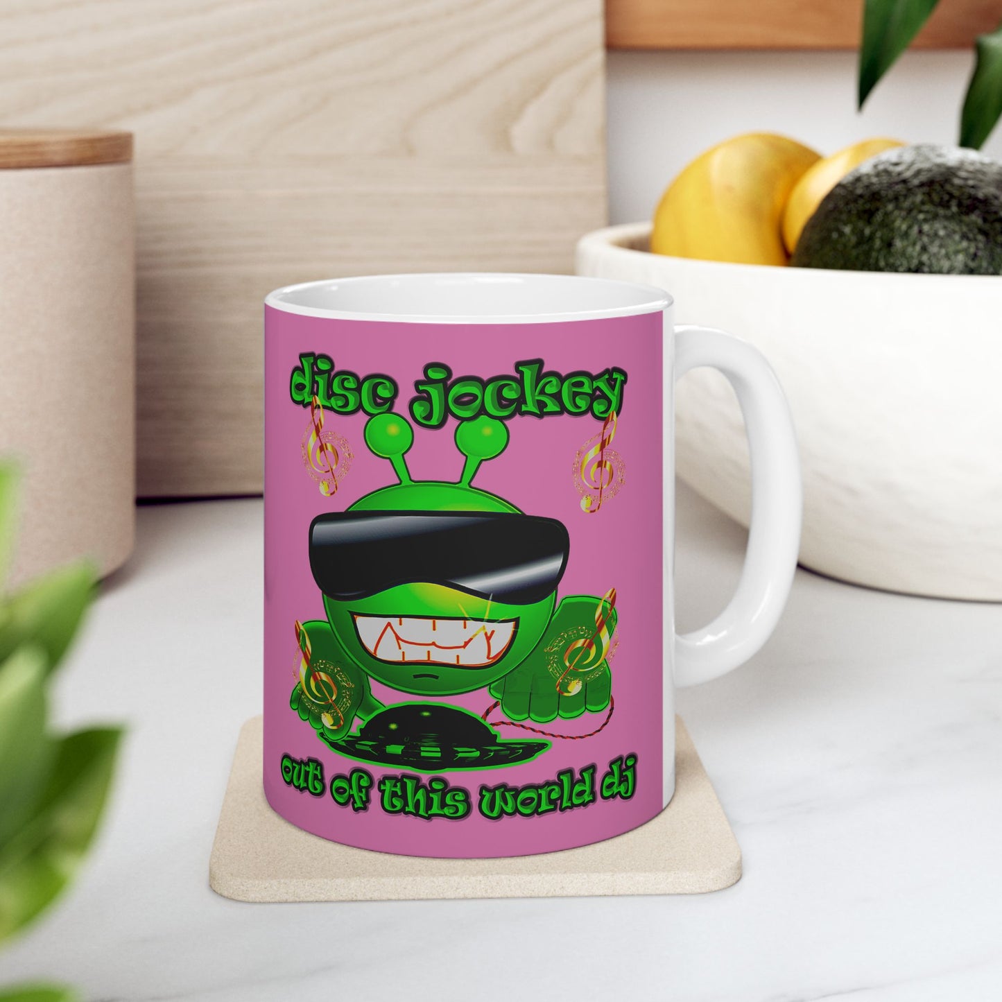 disc jockey - White Mug (light pink)