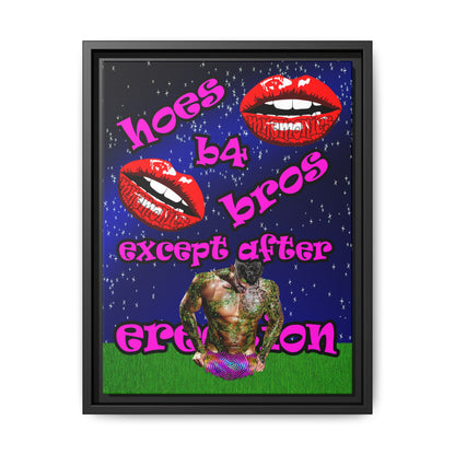 hoes b4 bros - framed canvas art ('snoops' background)