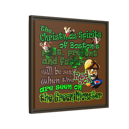 christmas spirits of boston - framed canvas art (brown)