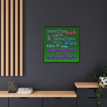declaration of the independents - framed canvas art (logo green)