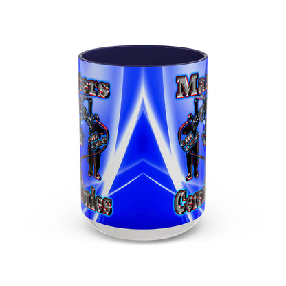 em cee squared - Accent Mug (blue-white wave)