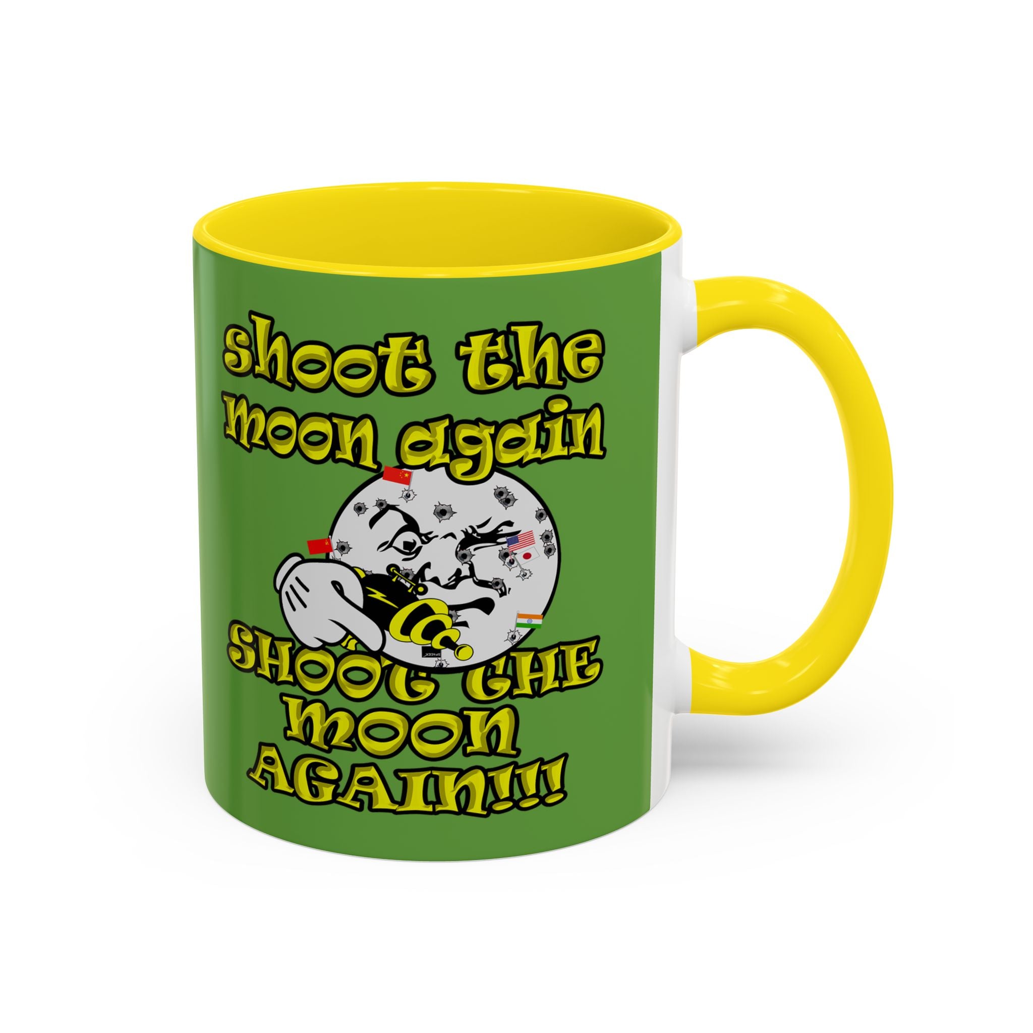 shoot the moon again - Accent Mug (green)