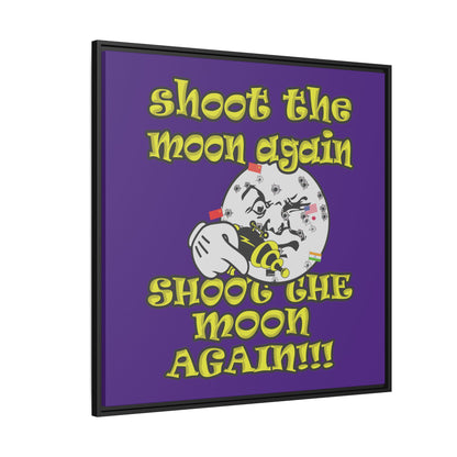 shoot the moon again - framed canvas art (purple)