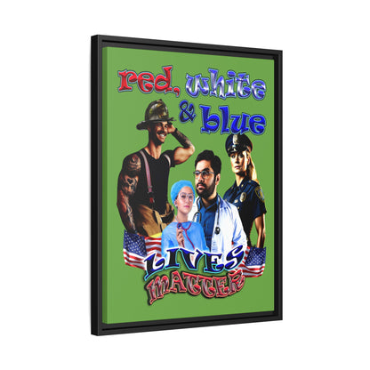 rw&b lives matter - framed canvas art (green)