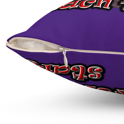 defy conquer reach - Spun Polyester Square Pillow - (purple)