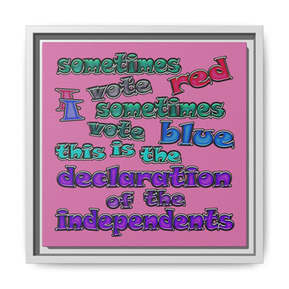 declaration of the independents - framed canvas art (light pink)