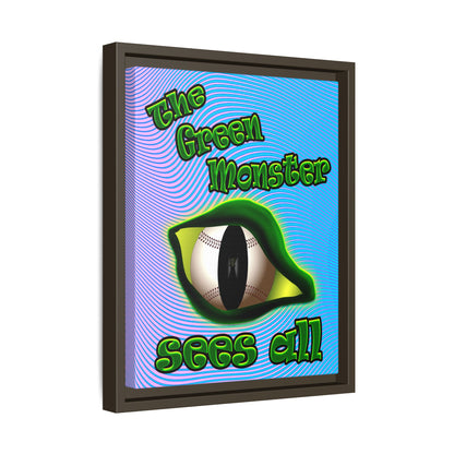 green monster - framed canvas art (light blue-purple wave)