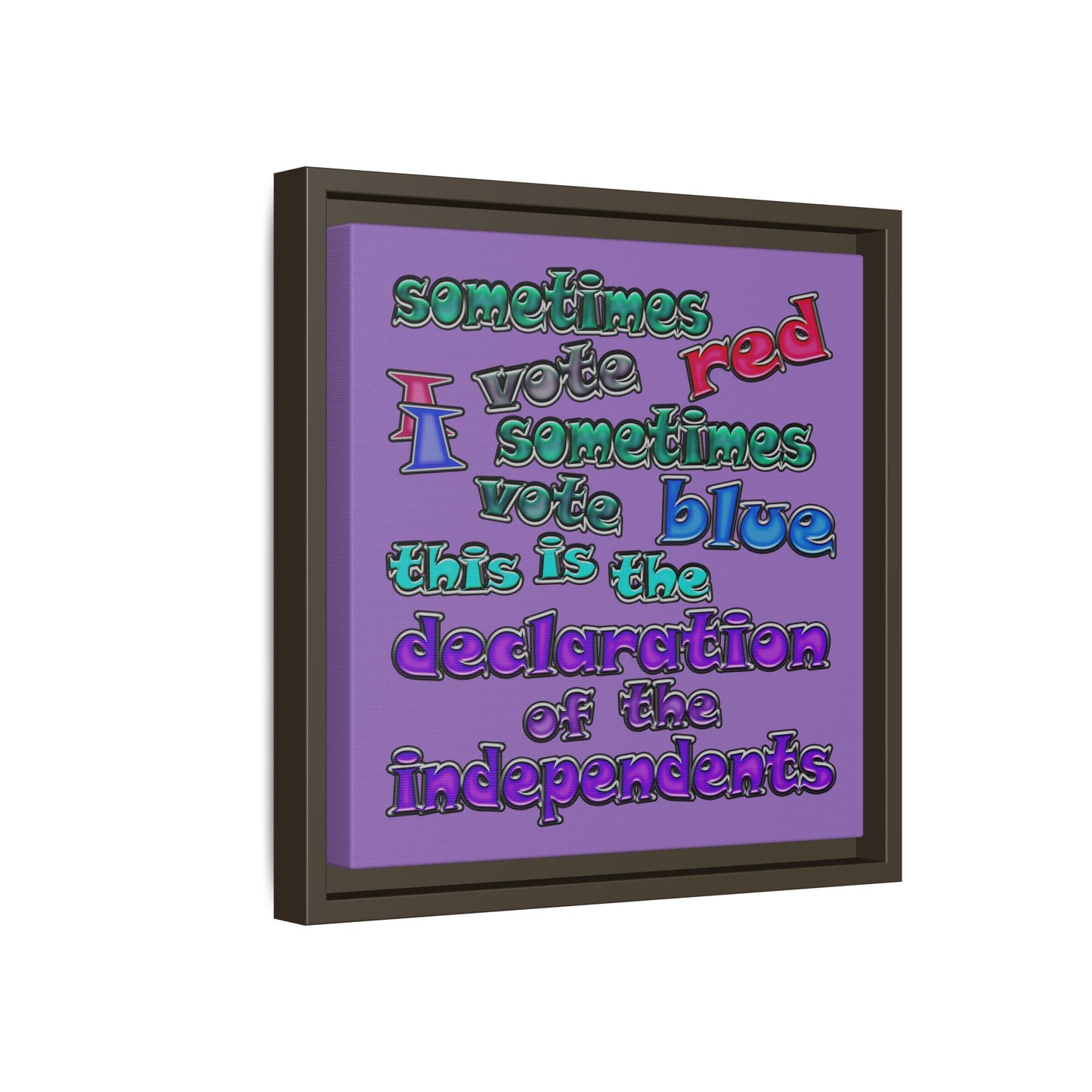 declaration of the independents - framed canvas art (light purple)
