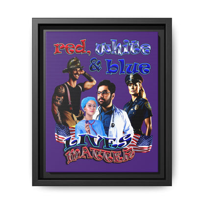 rw&b lives matter - framed canvas art (purple)