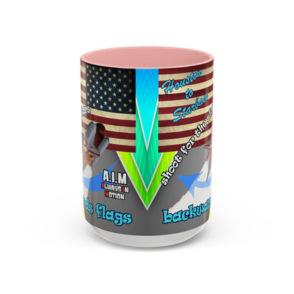 shoot for the stars - Accent Mug (rainbow split)