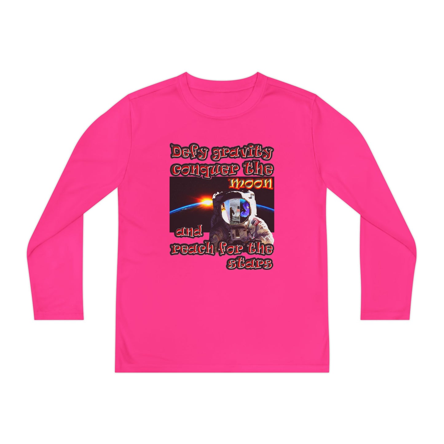defy conquer reach - Youth Long Sleeve Competitor Tee