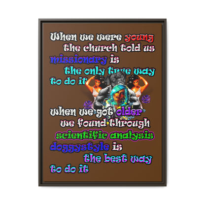 doggystyle - framed canvas art (brown)